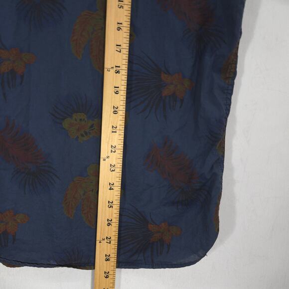 Cotton On Shirt Mens Small Navy Blue Hawaiian Tropical Short Sleeve Button Down - Picture 10 of 12